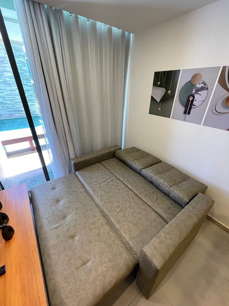 Apartamento térreo com piscina